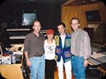 Alan with recording artist Krystal, David Pomeranz (lyricist) and Randy Kartchner (arranger) for Princess and the Pea session